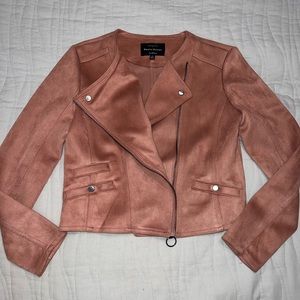 Faux Leather suede Jacket pink mauve